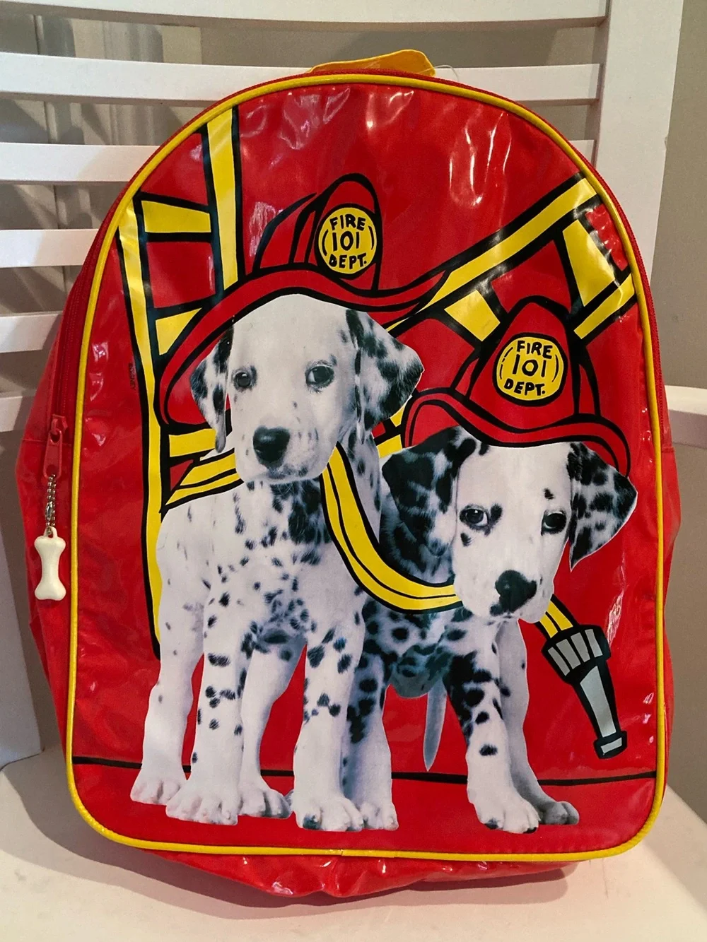 Vintage Kids Red Dalmatian Firefighter Backpack -  Like New